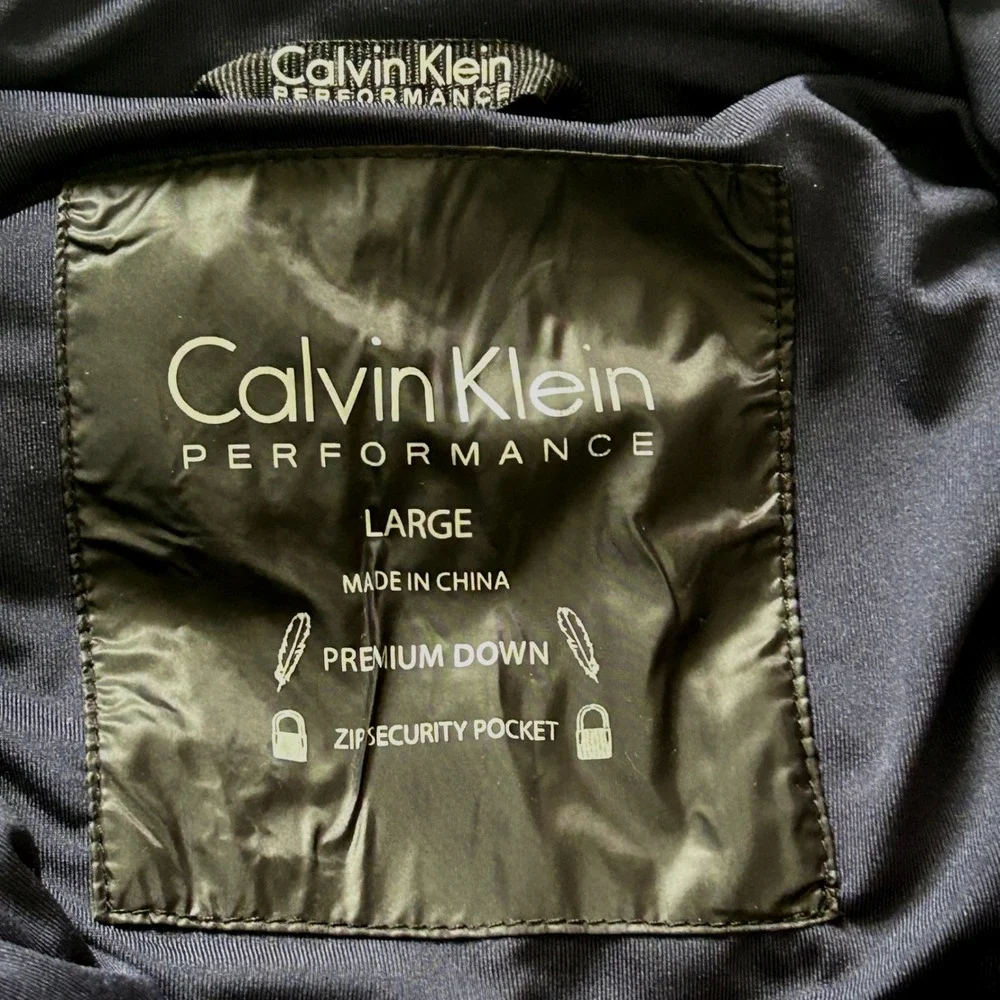 Calvin Klein Performance Premium Down Puffer Vest Womens Large Blue‎ Space Dye